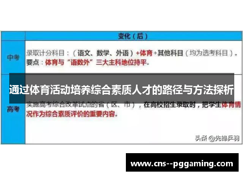 通过体育活动培养综合素质人才的路径与方法探析