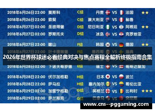 2026年世界杯球迷必看经典对决与焦点赛程全解析终极指南合集 2026年世界杯球迷必看经典对决与焦点赛程全解析终极指南合集